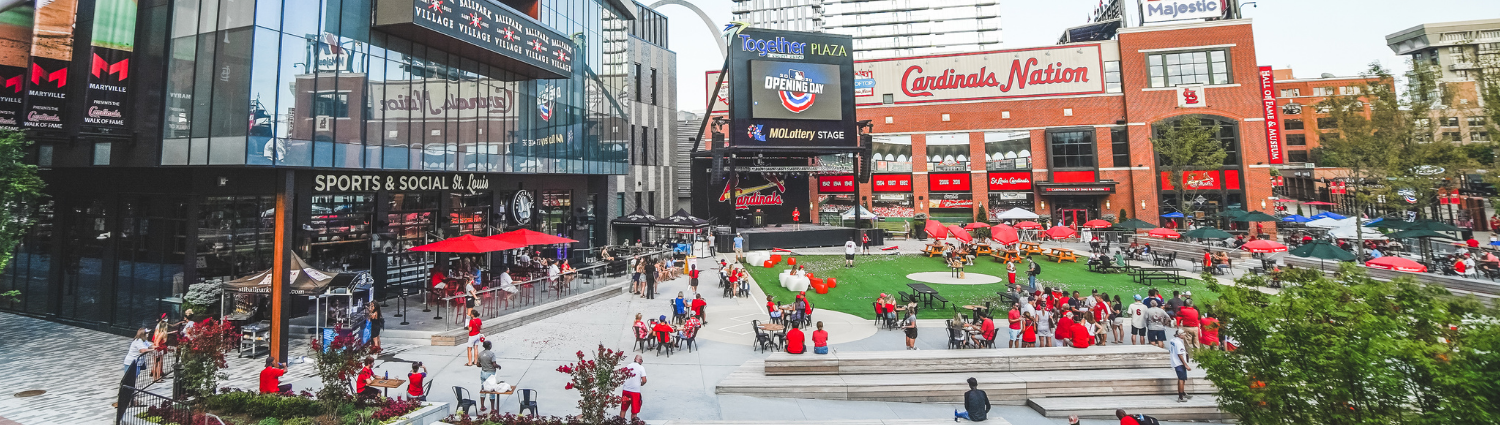 STL Ballpark Village on X: Celebrate #STL @ the One Nation Pep