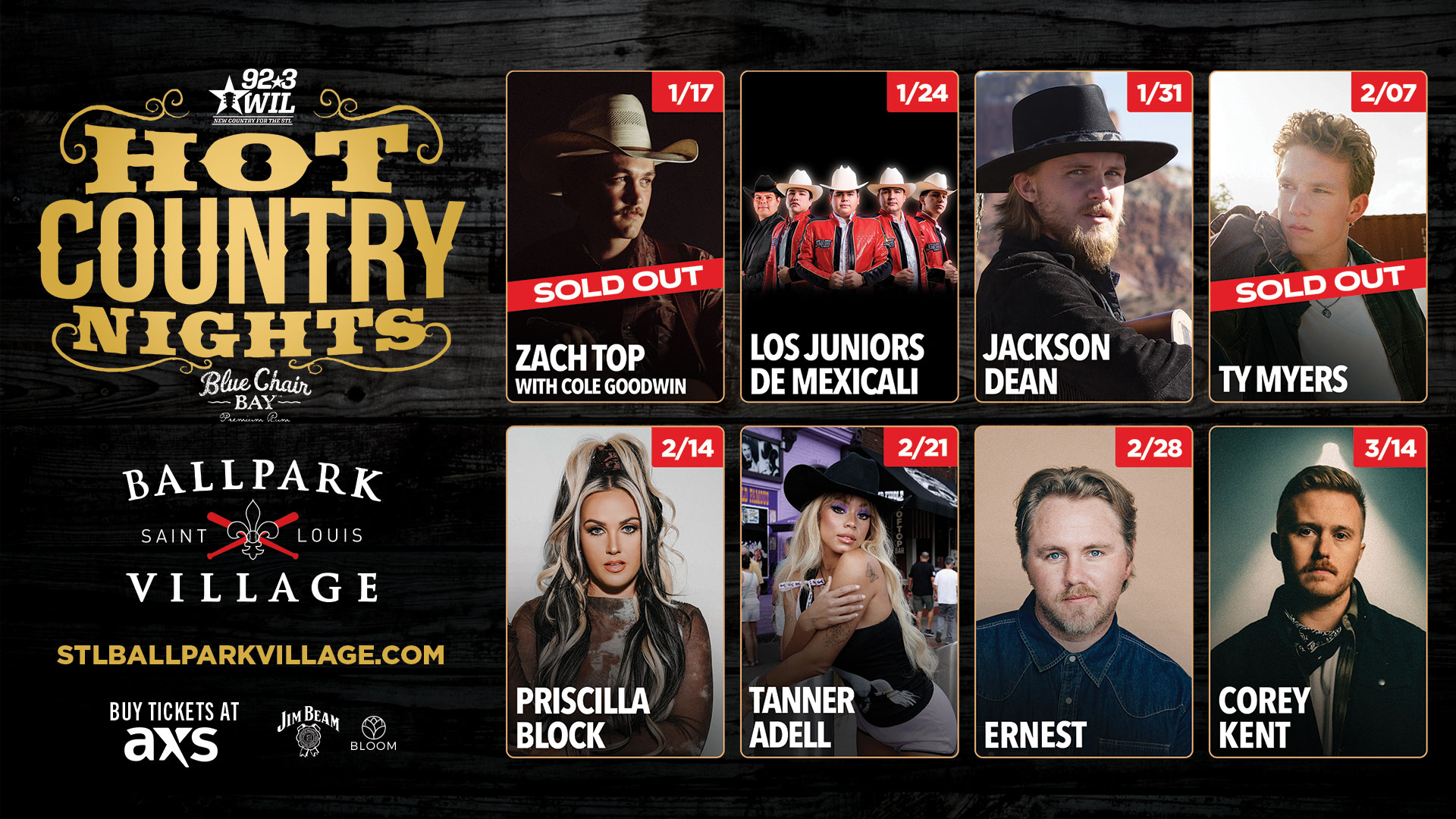 Hot Country Nights lineup - Zach Top and Ty Myers sold out