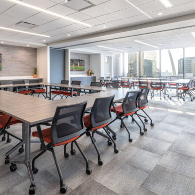 Large conference or training room at Spark Co-Working in St. Louis